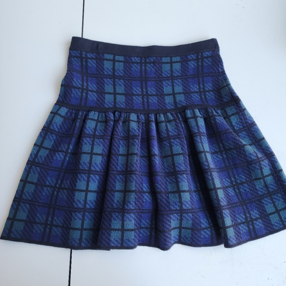 Cynthia Rowley Dresses & Skirts - Cynthia Rowley Women Skirt Green Blue Plaid Nylon pull On Ruffle Fit Mini Sz M